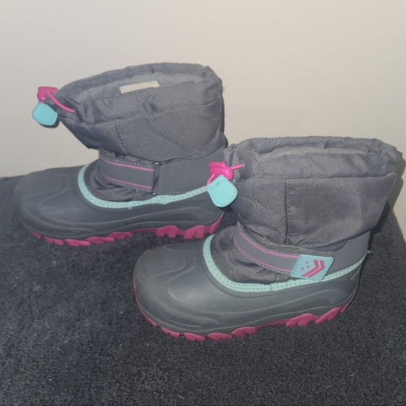 Thermolite Gray/Pink Waterproof Snow Boots Girls Size 1. - Picture 4 of 6